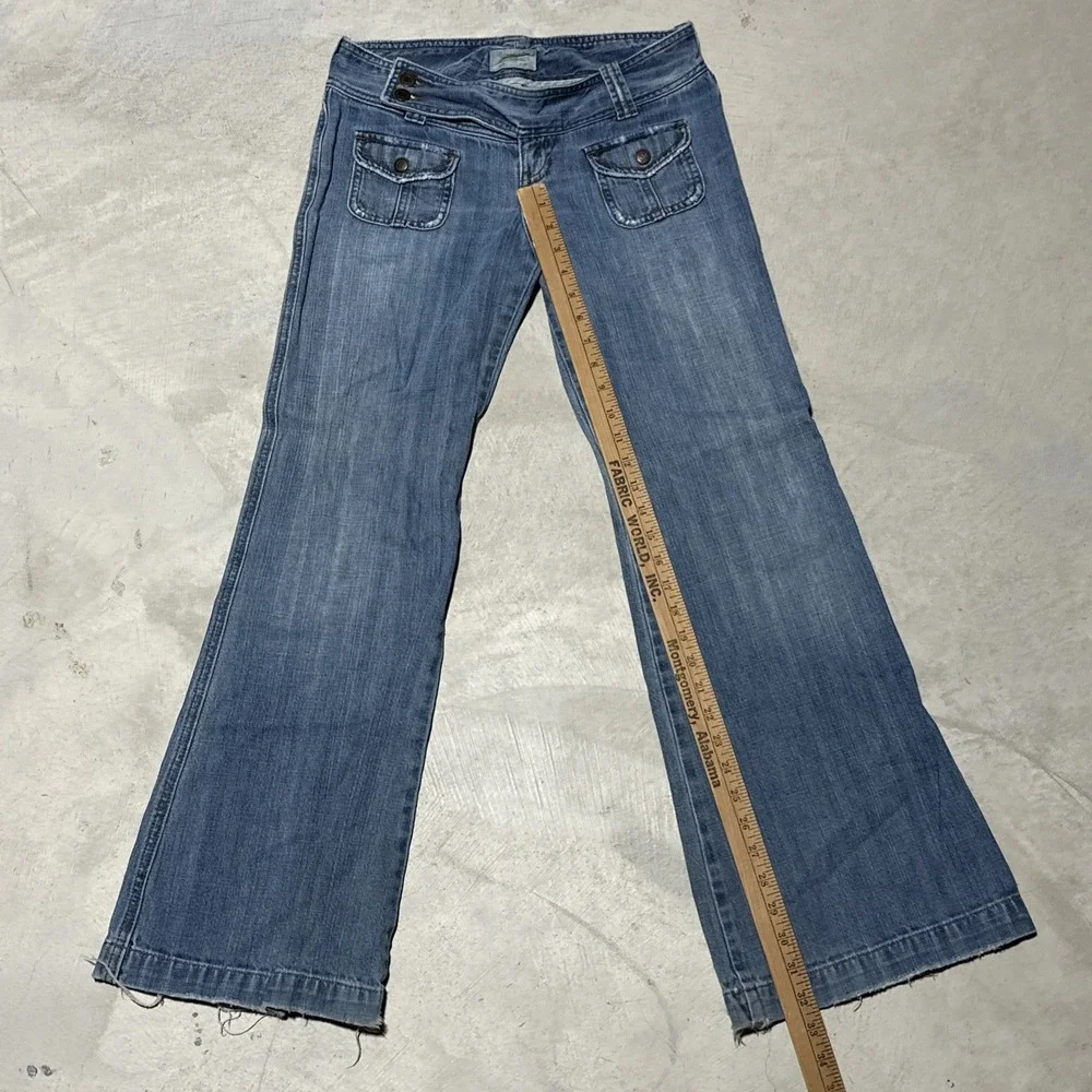 Vintage Abercrombie & Fitch Jeans Women's Y2K 29x32 Blue Medium Wash Flare - Picture 7 of 12